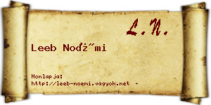 Leeb Noémi névjegykártya